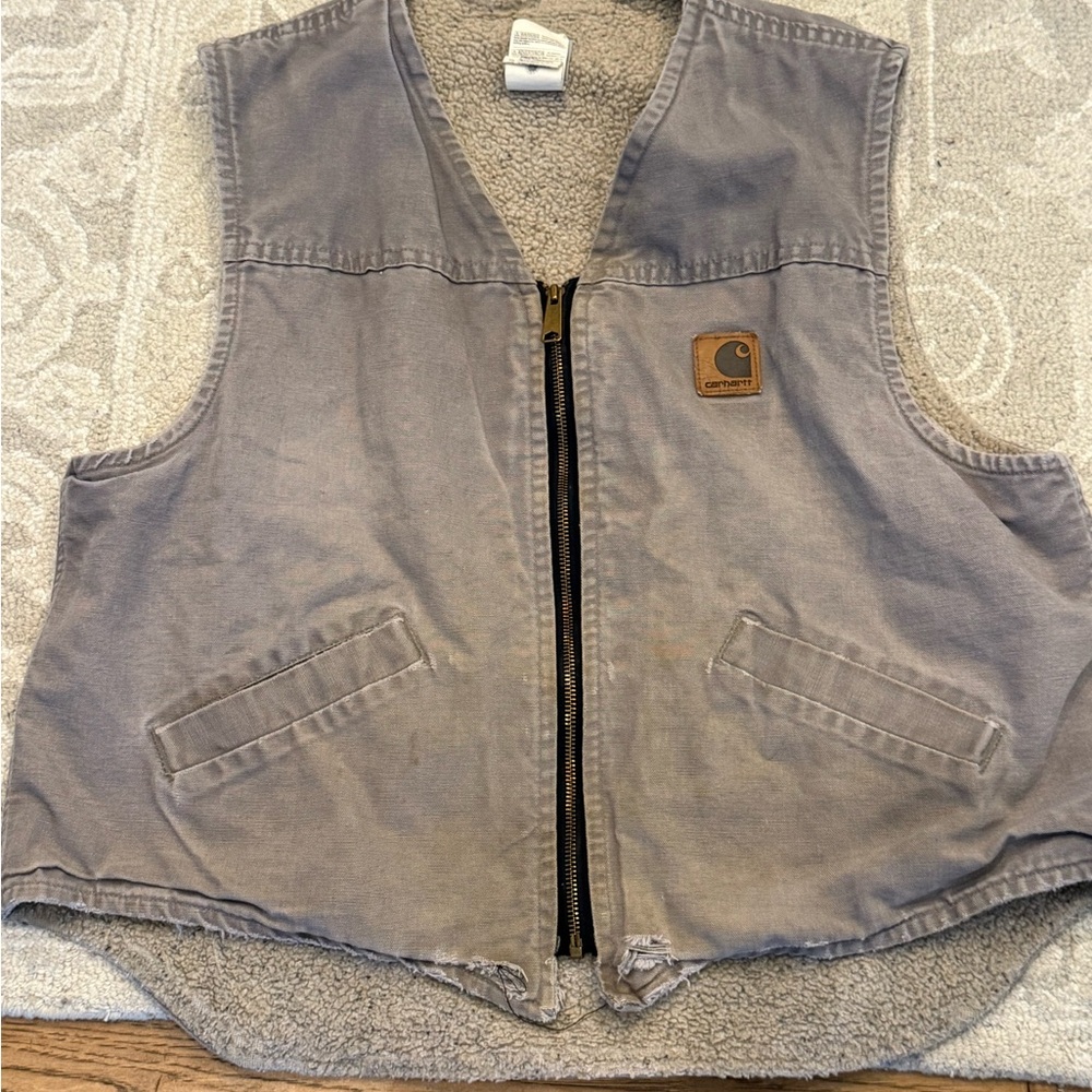 Carhartt Mens Vintage Sherpa-Lined Vest - Picture 2 of 6